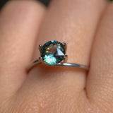 1.61CT ROUND MADAGASCAR SAPPHIRE, COLOR CHANGE TEAL, 7.04X6.97X4.31MM, UNTREATED