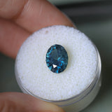 3.04CT OVAL TANZANIAN SAPPHIRE, DEEP ROYAL BLUE WITH TEAL, UNTREATED, 10.04X7.66X5.41MM