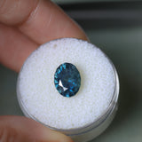 3.04CT OVAL TANZANIAN SAPPHIRE, DEEP ROYAL BLUE WITH TEAL, UNTREATED, 10.04X7.66X5.41MM