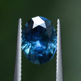 3.04CT OVAL TANZANIAN SAPPHIRE, DEEP ROYAL BLUE WITH TEAL, UNTREATED, 10.04X7.66X5.41MM