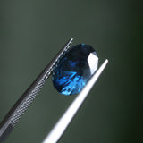 3.04CT OVAL TANZANIAN SAPPHIRE, DEEP ROYAL BLUE WITH TEAL, UNTREATED, 10.04X7.66X5.41MM