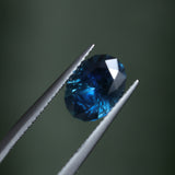 3.04CT OVAL TANZANIAN SAPPHIRE, DEEP ROYAL BLUE WITH TEAL, UNTREATED, 10.04X7.66X5.41MM