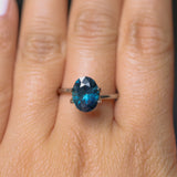 3.04CT OVAL TANZANIAN SAPPHIRE, DEEP ROYAL BLUE WITH TEAL, UNTREATED, 10.04X7.66X5.41MM