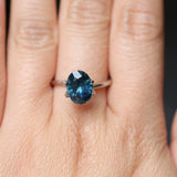 3.04CT OVAL TANZANIAN SAPPHIRE, DEEP ROYAL BLUE WITH TEAL, UNTREATED, 10.04X7.66X5.41MM