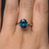 3.04CT OVAL TANZANIAN SAPPHIRE, DEEP ROYAL BLUE WITH TEAL, UNTREATED, 10.04X7.66X5.41MM