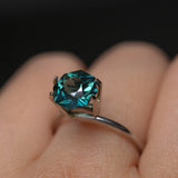 2.34CT MADAGASCAR OCTAGON SAPPHIRE, DEEP TEAL, 8.65X7.99X4.90MM
