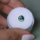 1.51CT PRECISION CUT OVAL MONTANA SAPPHIRE, MEDIUM TEAL BLUE GREEN, 7X6MM