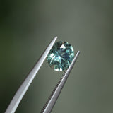 1.51CT PRECISION CUT OVAL MONTANA SAPPHIRE, MEDIUM TEAL BLUE GREEN, 7X6MM