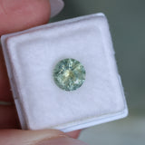 2.56CT ROUND PRECISION CUT MONTANA SAPPHIRE, PARTI YELLOW GREEN BLUE, 8.20-8.05X5.34MM