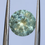 2.56CT ROUND PRECISION CUT MONTANA SAPPHIRE, PARTI YELLOW GREEN BLUE, 8.20-8.05X5.34MM