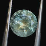 2.56CT ROUND PRECISION CUT MONTANA SAPPHIRE, PARTI YELLOW GREEN BLUE, 8.20-8.05X5.34MM