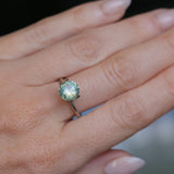 2.56CT ROUND PRECISION CUT MONTANA SAPPHIRE, PARTI YELLOW GREEN BLUE, 8.20-8.05X5.34MM