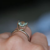 2.56CT ROUND PRECISION CUT MONTANA SAPPHIRE, PARTI YELLOW GREEN BLUE, 8.20-8.05X5.34MM