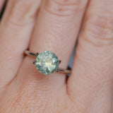 2.56CT ROUND PRECISION CUT MONTANA SAPPHIRE, PARTI YELLOW GREEN BLUE, 8.20-8.05X5.34MM