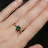 1.72ct Round Deep Green Sapphire Four Prong Evergreen Solitaire in 14k Yellow Gold