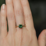 1.72ct Round Deep Green Sapphire Four Prong Evergreen Solitaire in 14k Yellow Gold