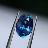 2.74CT OVAL MADAGASCAR SAPPHIRE, ROYAL BLUE WITH TEAL, UNTREATED, 9.5X6.7X5.1MM