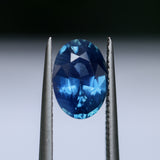 2.74CT OVAL MADAGASCAR SAPPHIRE, ROYAL BLUE WITH TEAL, UNTREATED, 9.5X6.7X5.1MM