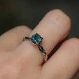 1.39ct Silky Umba Sapphire Four Prong Evergreen Solitaire in Platinum