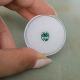1.30CT PRECISION CUT OVAL MONTANA SAPPHIRE, CARIBBEAN TEAL, 6.8X5.6X4.2MM