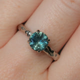 1.39ct Silky Umba Sapphire Four Prong Evergreen Solitaire in Platinum