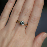 1.64ct Round "Hearts & Arrows" Cut Untreated Montana Sapphire 4 Prong Solitaire Evergreen Ring in 18k Yellow Gold