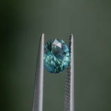 1.30CT PRECISION CUT OVAL MONTANA SAPPHIRE, CARIBBEAN TEAL, 6.8X5.6X4.2MM