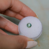 0.95CT ROUND MONTANA SAPPHIRE, TEAL BLUE GREEN AND YELLOW, 5.7X3.8MM