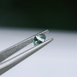 0.95CT ROUND MONTANA SAPPHIRE, TEAL BLUE GREEN AND YELLOW, 5.7X3.8MM