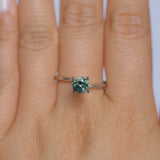 0.95CT ROUND MONTANA SAPPHIRE, TEAL BLUE GREEN AND YELLOW, 5.7X3.8MM