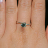 0.95CT ROUND MONTANA SAPPHIRE, TEAL BLUE GREEN AND YELLOW, 5.7X3.8MM