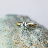 1.64ct Round "Hearts & Arrows" Cut Untreated Montana Sapphire 4 Prong Solitaire Evergreen Ring in 18k Yellow Gold