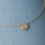 1.37ct Natural Cushion Cut Diamond Vine Frame Necklace in 14k Yellow Gold