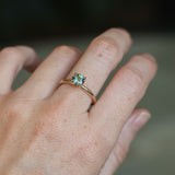 1.00ct Round Teal Madgascar Sapphire Classic Four Prong Solitaire in 14k Yellow Gold