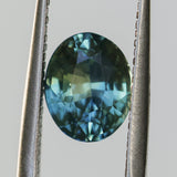 2.61CT OVAL MADAGASCAR SAPPHIRE, LIGHT TEAL BLUE GREEN, UNTREATED, 8.7X7.1X5MM