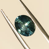 2.61CT OVAL MADAGASCAR SAPPHIRE, LIGHT TEAL BLUE GREEN, UNTREATED, 8.7X7.1X5MM