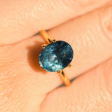 4.10CT OVAL MADAGASCAR SAPPHIRE, DEEP TEAL, UNTREATED, 10.2X8.3X6.2MM