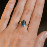 4.10CT OVAL MADAGASCAR SAPPHIRE, DEEP TEAL, UNTREATED, 10.2X8.3X6.2MM