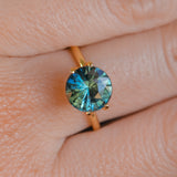 3.63CT ROUND MADAGASCAR SAPPHIRE, TEAL BLUE WITH GREEN, 8.9X6MM