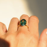7.75CT OVAL MADAGASCAR SAPPHIRE, GREEN WITH YELLOW AND TEAL, 13.6X10.2X6.7MM