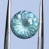 2.22CT ROUND MONTANA SAPPHIRE, SILKY SOFT LIGHT AQUA BLUE, 8.1MM - APPRAISED STONE