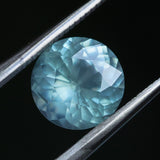 2.22CT ROUND MONTANA SAPPHIRE, SILKY SOFT LIGHT AQUA BLUE, 8.1MM - APPRAISED STONE