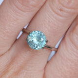2.22CT ROUND MONTANA SAPPHIRE, SILKY SOFT LIGHT AQUA BLUE, 8.1MM