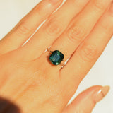 5.10CT UNTREATED CUSHION MADAGASCAR SAPPHIRE, FOREST GREEN, 9.9X9X6.7MM