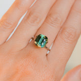 5.10CT UNTREATED CUSHION MADAGASCAR SAPPHIRE, FOREST GREEN, 9.9X9X6.7MM