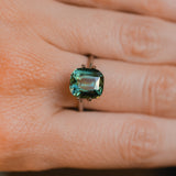 5.10CT UNTREATED CUSHION MADAGASCAR SAPPHIRE, FOREST GREEN, 9.9X9X6.7MM