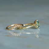 1.93ct Oval Silky Teal Montana Sapphire Scallop Cup Solitaire in 18k Yellow Gold