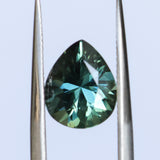 2.32CT AFRICAN PEAR SAPPHIRE, DEEP PARTI TEAL/PEACOCK, 9.28X7.5X5.25MM - APPRAISED STONE