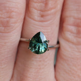 2.32CT AFRICAN PEAR SAPPHIRE, DEEP PARTI TEAL/PEACOCK, 9.28X7.5X5.25MM - APPRAISED STONE