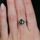 2.32CT AFRICAN PEAR SAPPHIRE, DEEP PARTI TEAL/PEACOCK, 9.28X7.5X5.25MM - APPRAISED STONE